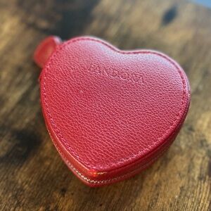 Pandora Red Heart Travel Jewelry Case